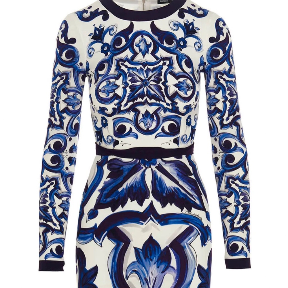 Dolce & Gabbana Dress "Blu Mediterraneo Majolica" – Size IT 38 (DE 34)